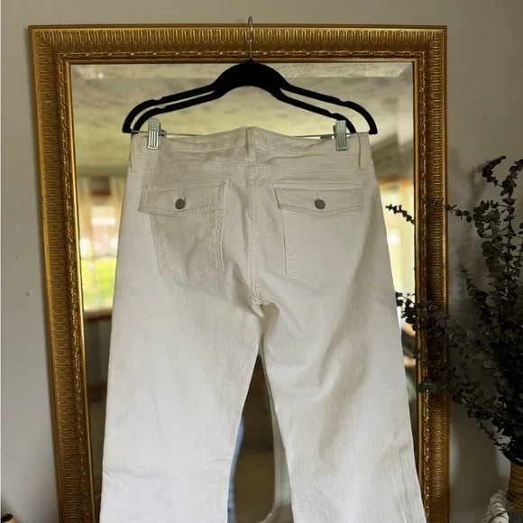 Banana Republic White Flare Wide Leg Jeans